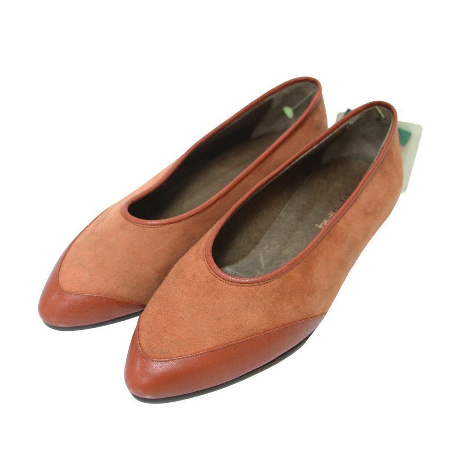 スエード レザー コンビ ウエッジヒール パンプス / ポイン