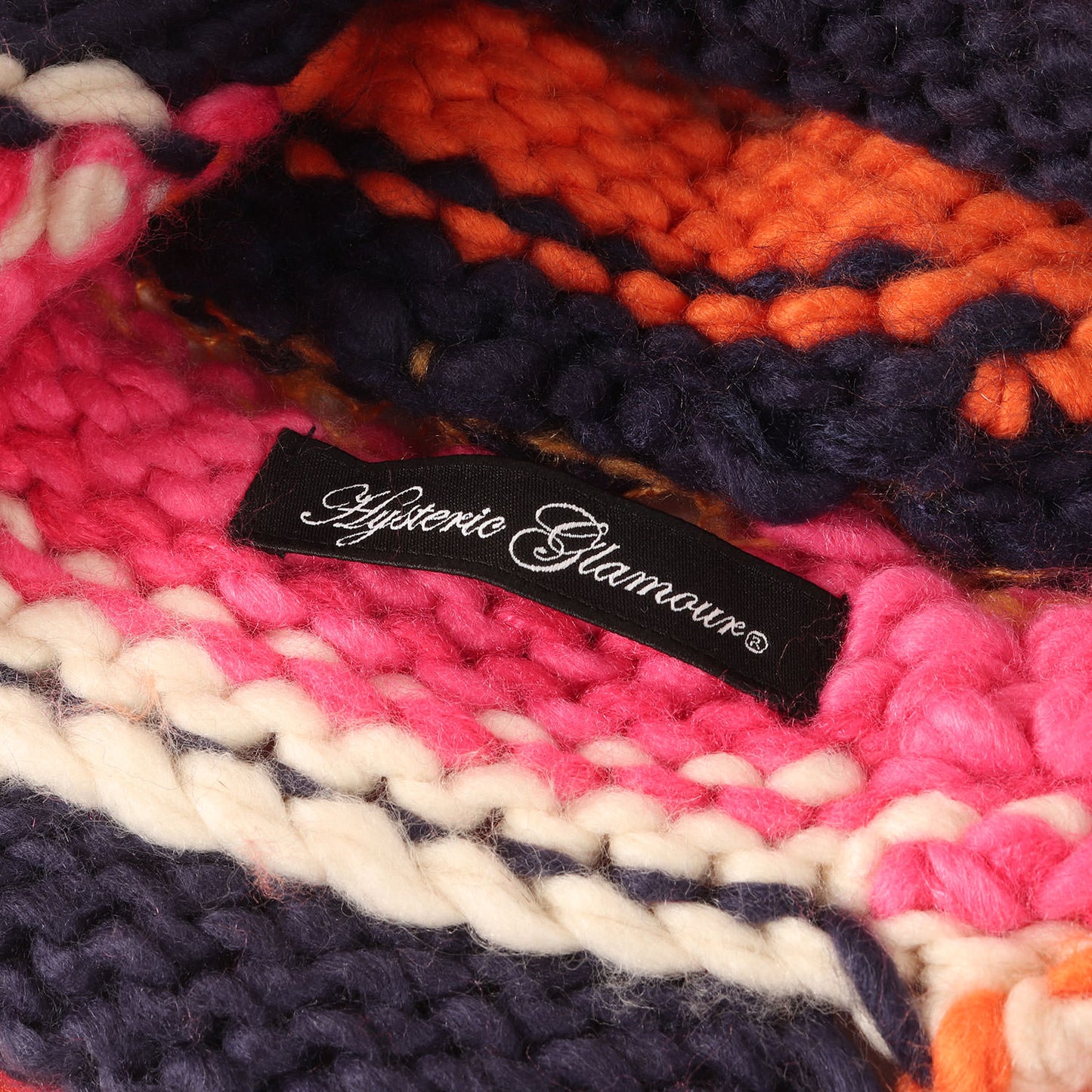 23秋冬 手編み ボーダー ニット キャップ / MOTOR CITY BABY 帽子 イヤーフラップ ワッペン