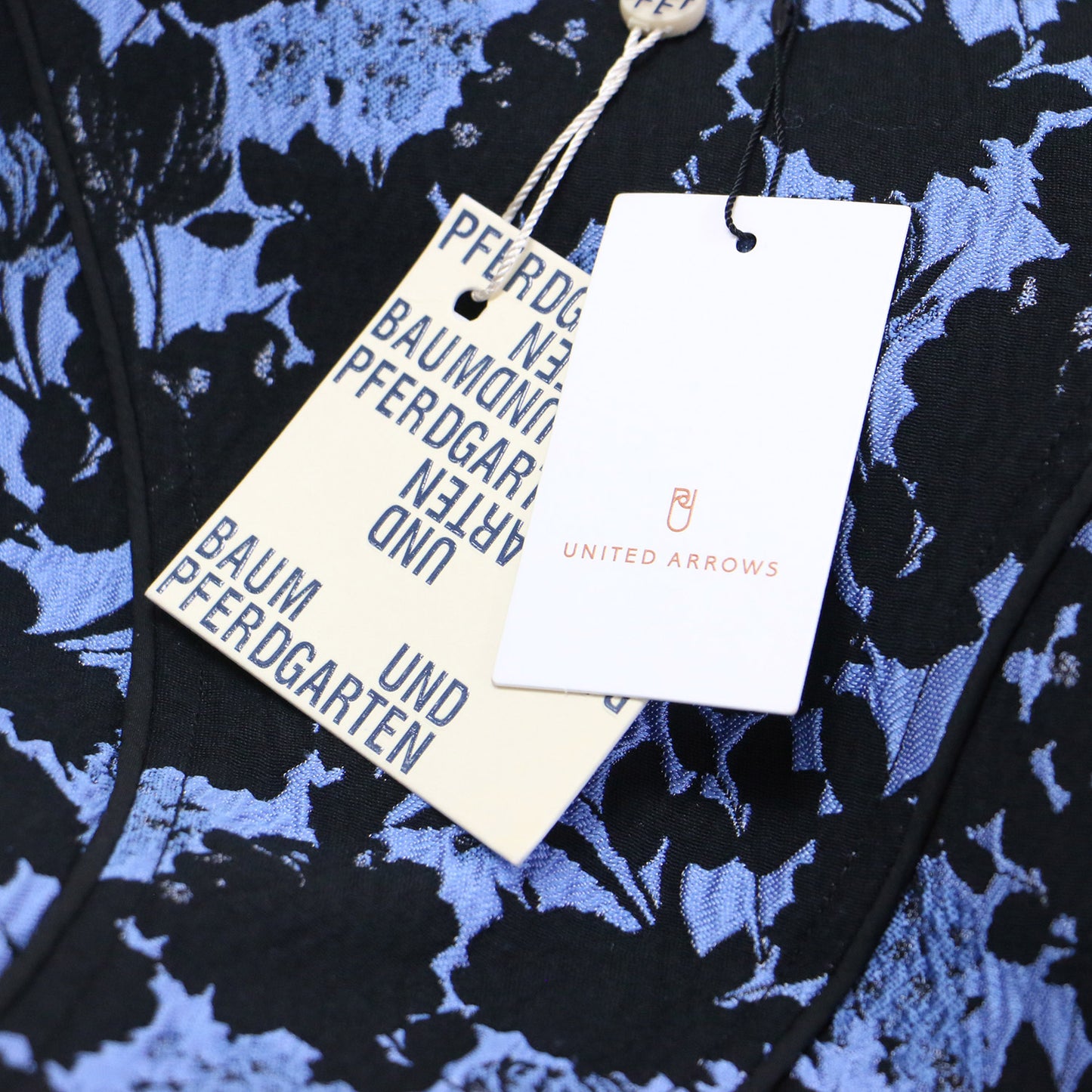 24春夏 フラワー ジャガード ミニ ワンピース / ドレス アメリカンスリーブ 花柄