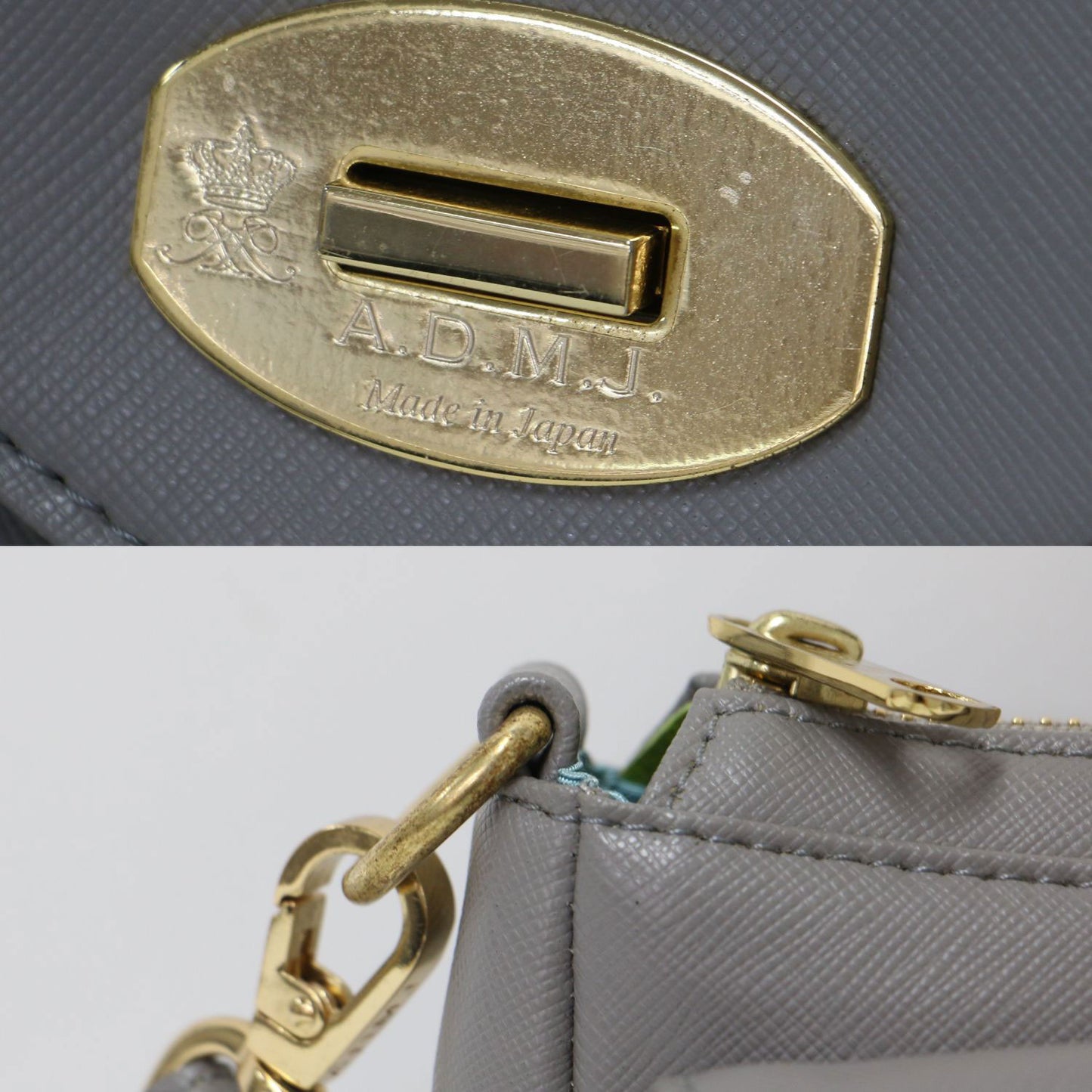 フラップポケット ミニ ショルダーバッグ / 肩掛け クロスボディ バイカラー レザー