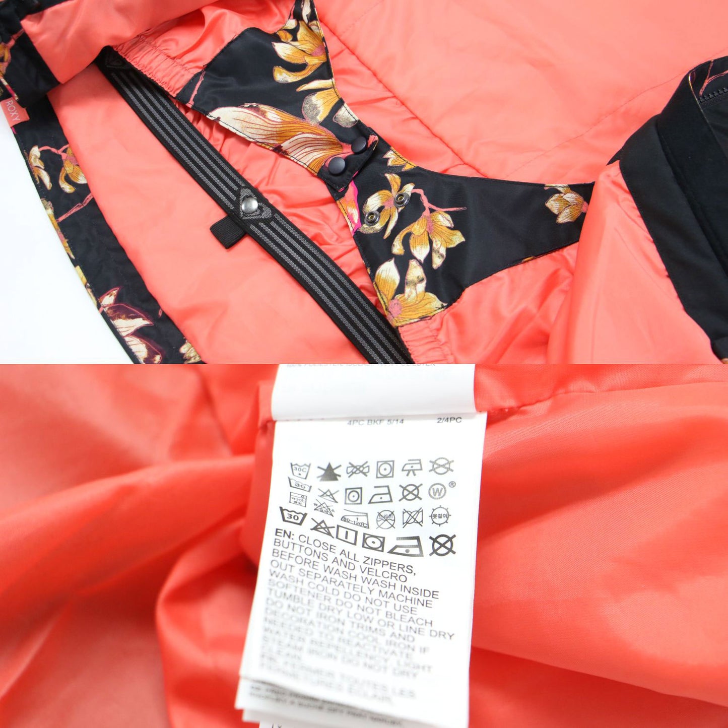 20秋冬 フード付き 総柄 スノージャケット / TORAH BRIGHT RX JETTY NP JK 長袖 ハイネック フラワープリント ロゴ 刺繍