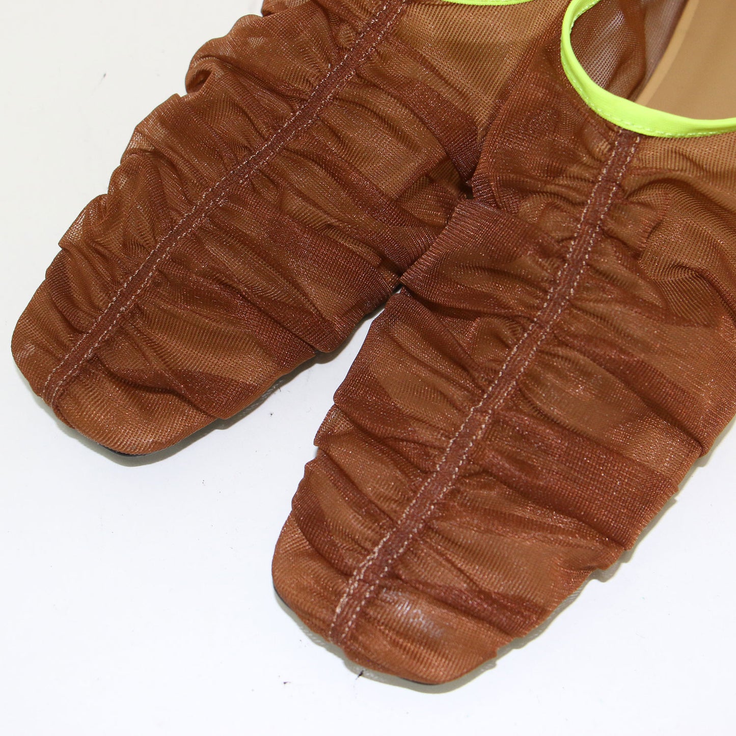 25春夏 シアー ギャザー フラット シューズ / Sheer Gather Flatshoes 靴 パンプス スクエアトゥ チュール