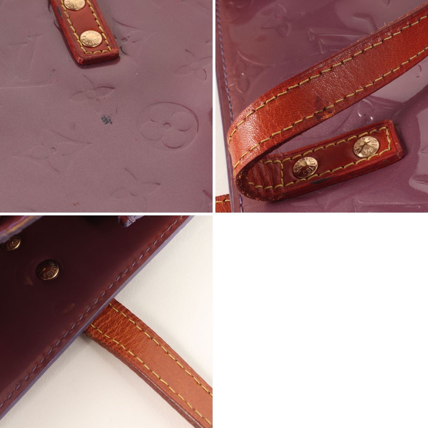 モノグラム ヴェルニ リード MM トートバッグ / ハンドバッグ 総柄 エナメル レザー