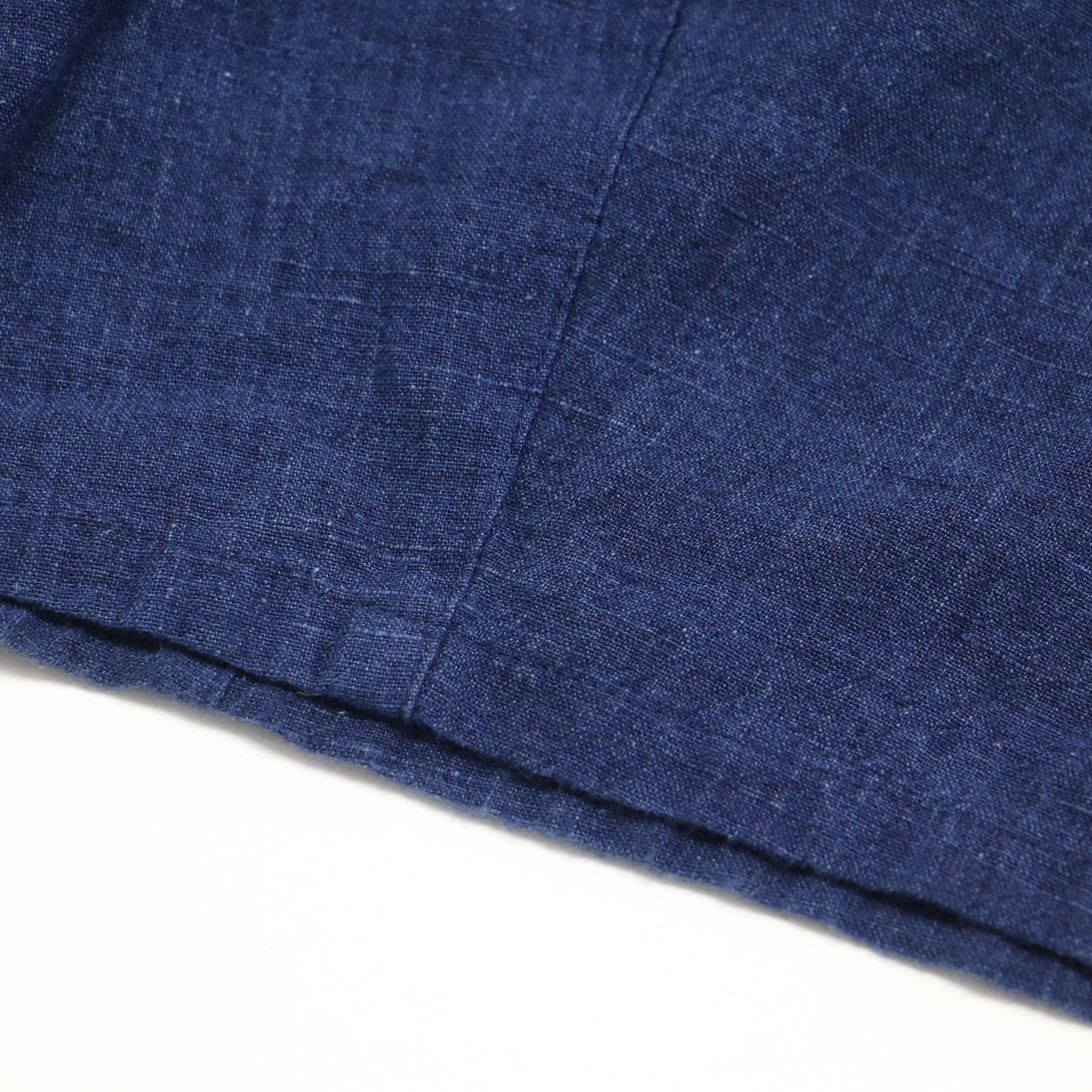 22春夏 コットン リネン 藍染 ワイド ワンピース / プルオーバー 半袖 ドルマン ミモレ丈 Aライン