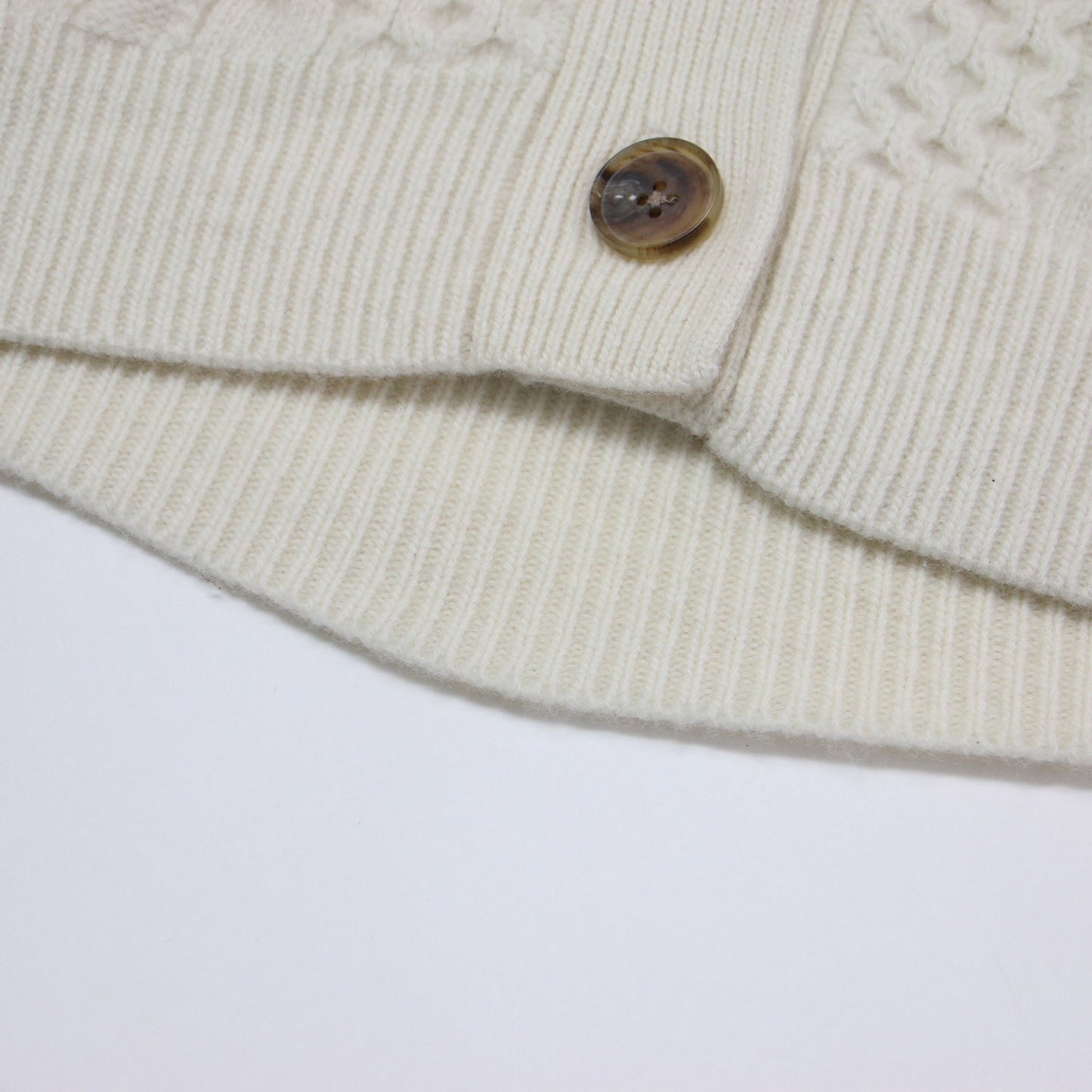 21秋冬 アランパターン ニット カーディガン / 長袖 Vネック ケーブル編み オーバーサイズ ウール