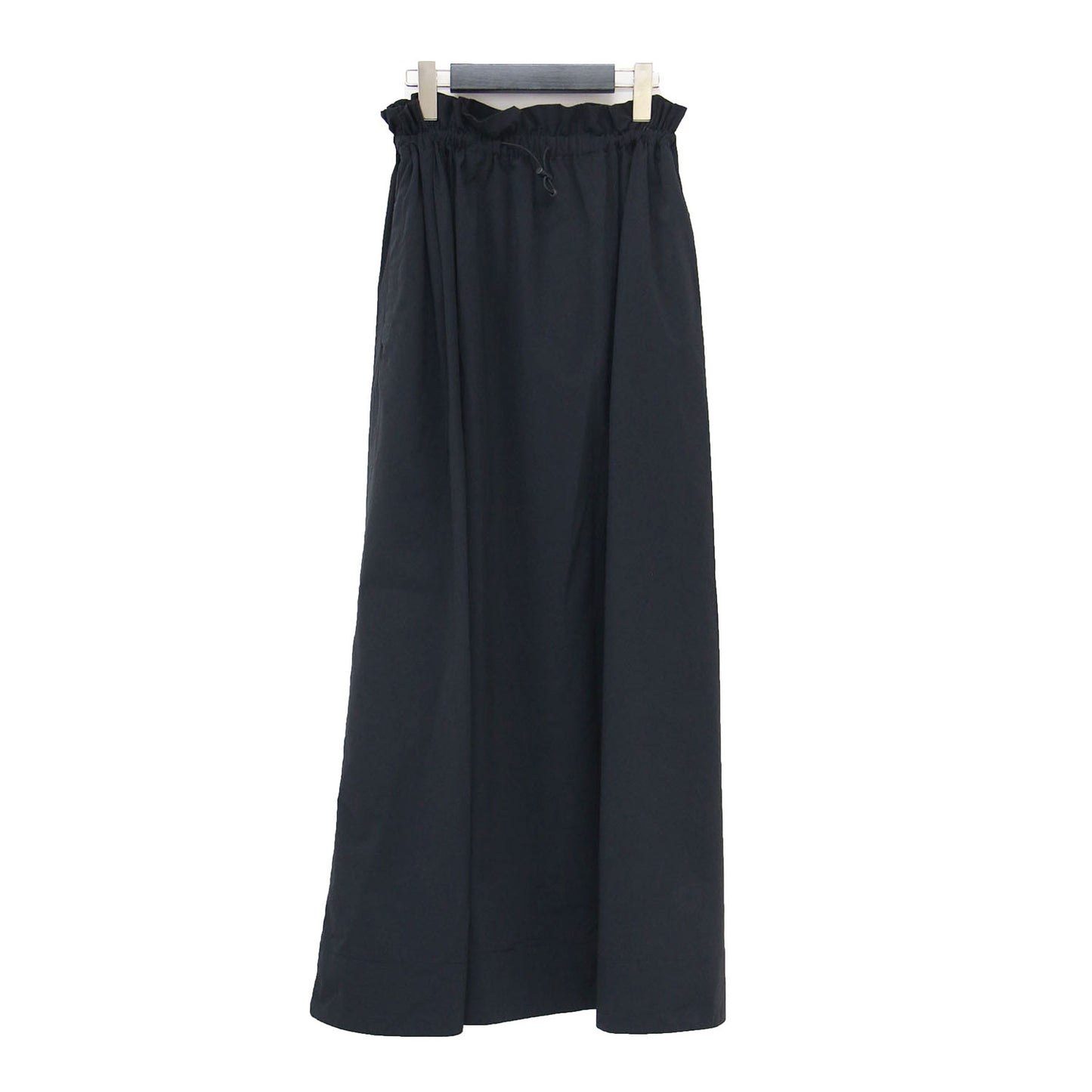 24春夏 ギャザーマキシスカート / GATHER MAXI SKIRT ロングスカート Aライン フレア ウエストゴム ドローコード サイドスリット ウォッシャブル