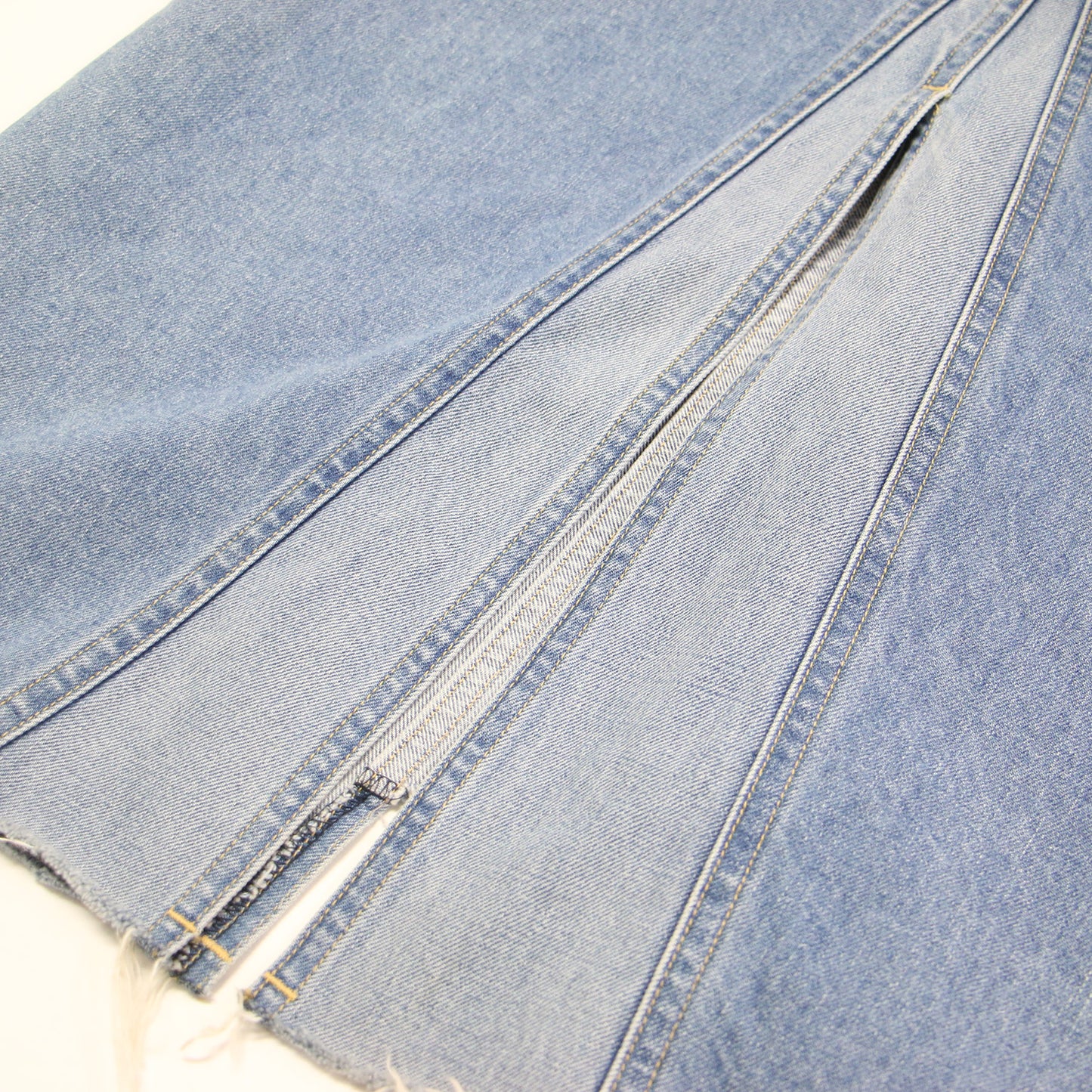R’IAM 22秋冬 デニム スカート / ロング Aライン カットオフ リメイク コットン