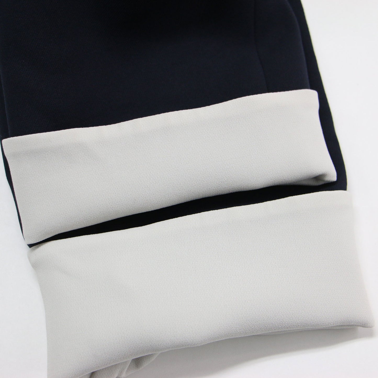 23春夏 ベルト付き ノーカラーコート / ロング丈 バイカラー スリット スナップボタン ドロップショルダー