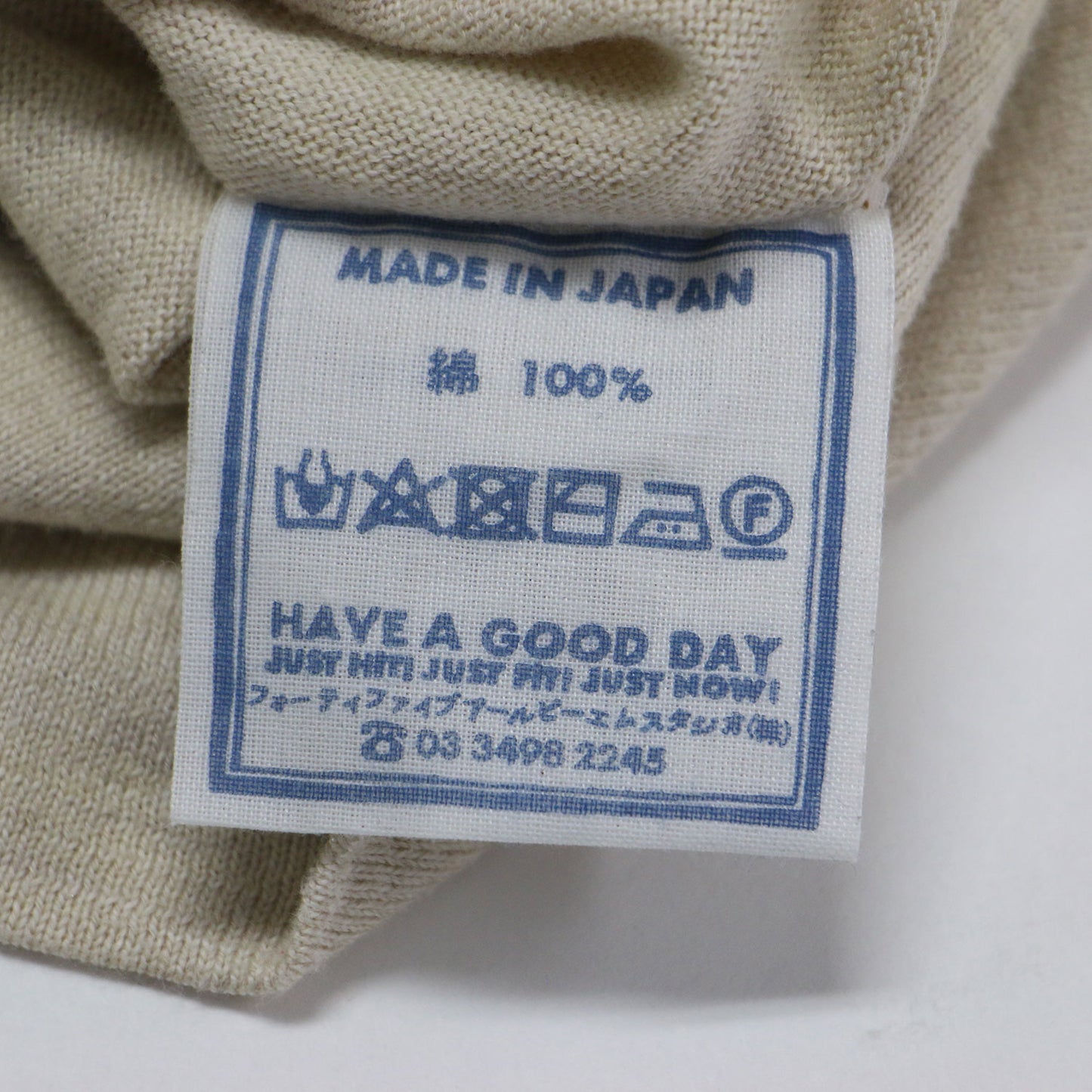 ガーゼ ニットソー スウェット / カットソー クルーネック 長袖 リブ ロゴ 刺繍
