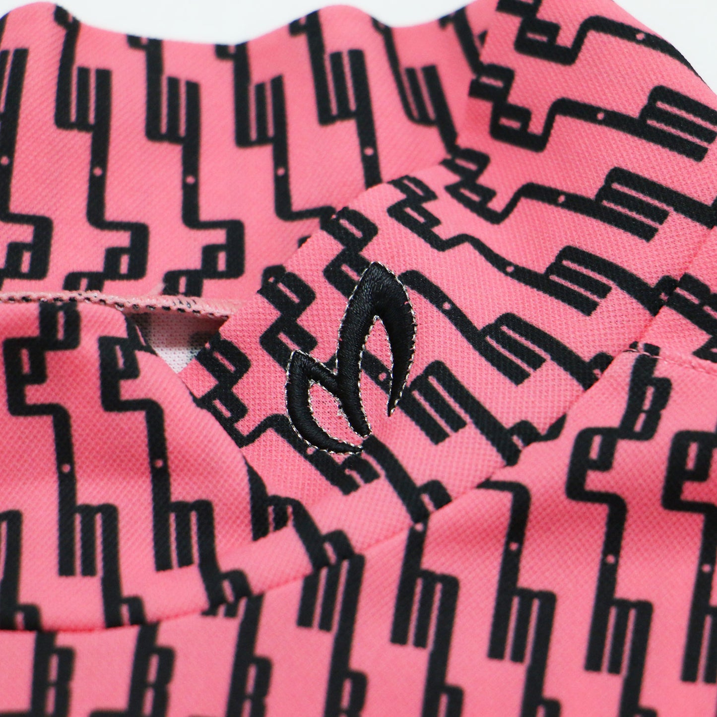 モノグラム柄 ハイネック メッシュ 半袖 Tシャツ / カットソー プルオーバー ハーフスリーブ
