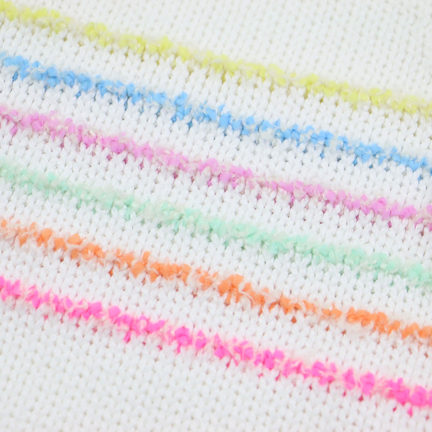 24春夏 アシンメトリー ボーダー ワイドスリーブ ニット P77146K11142 / プルオーバー 五分袖 クルーネック コットン