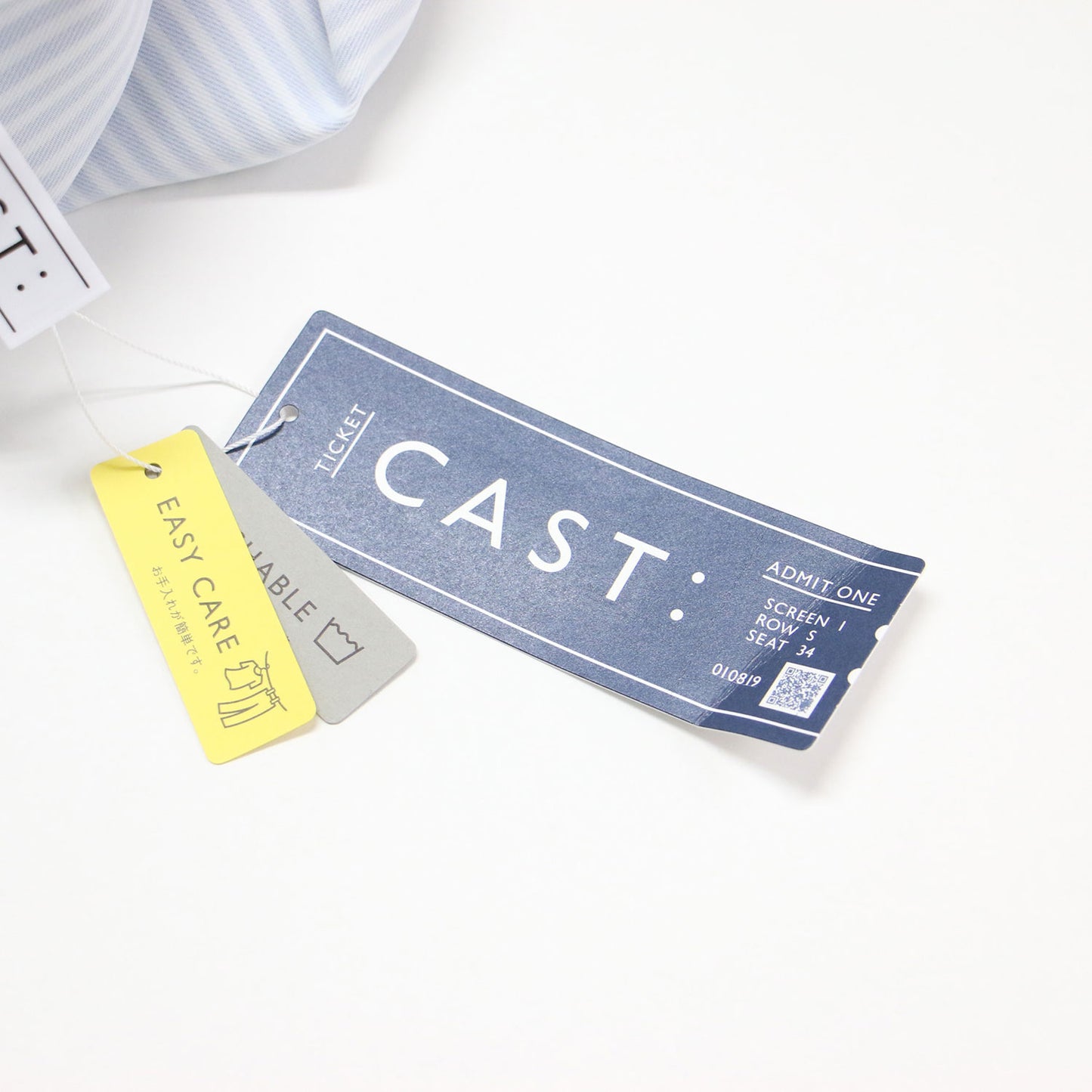 24秋冬 ストライプ バックボタン ブラウス / プルオーバー 長袖 リブ オーバーサイズ ドロップショルダー