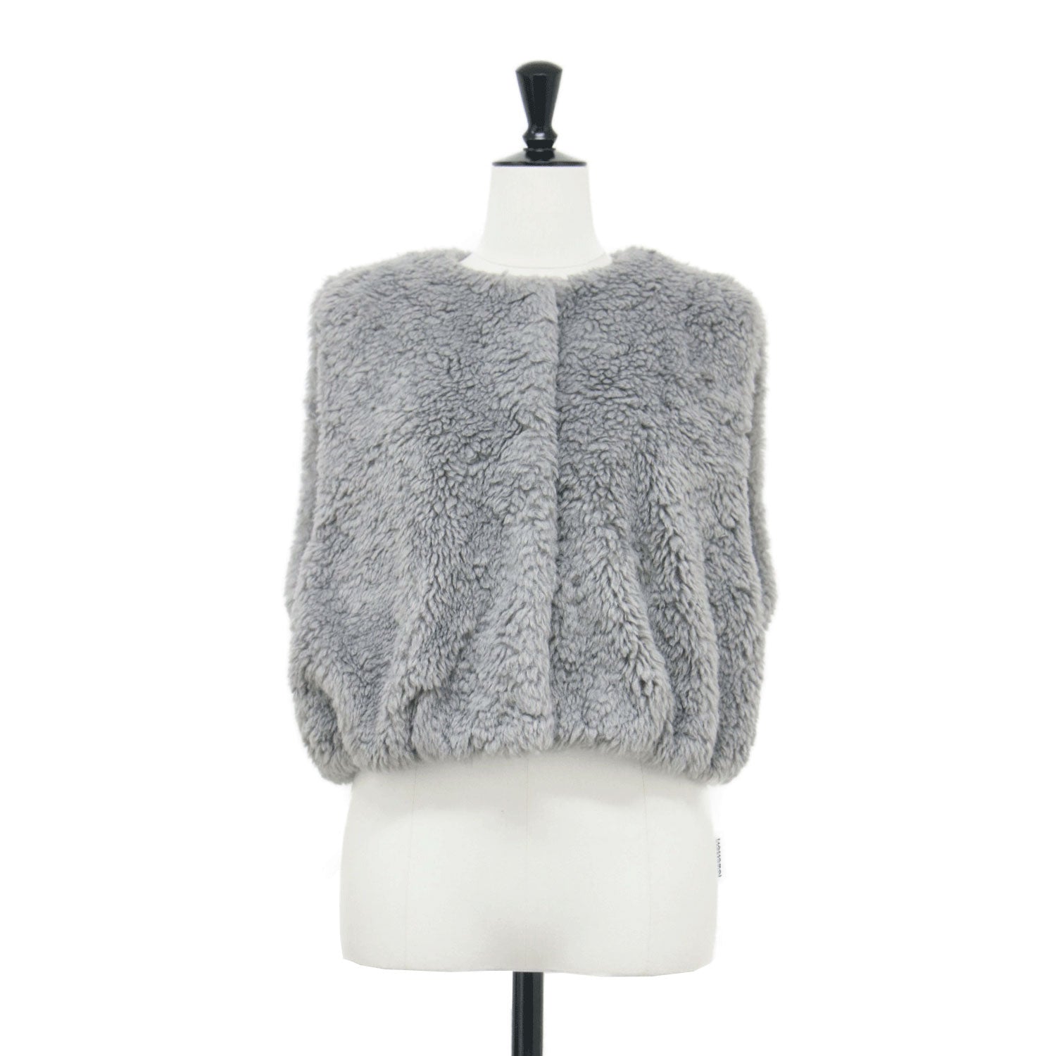 24秋冬 ランダムファー ショートベスト / ショート丈 ノーカラー パフ