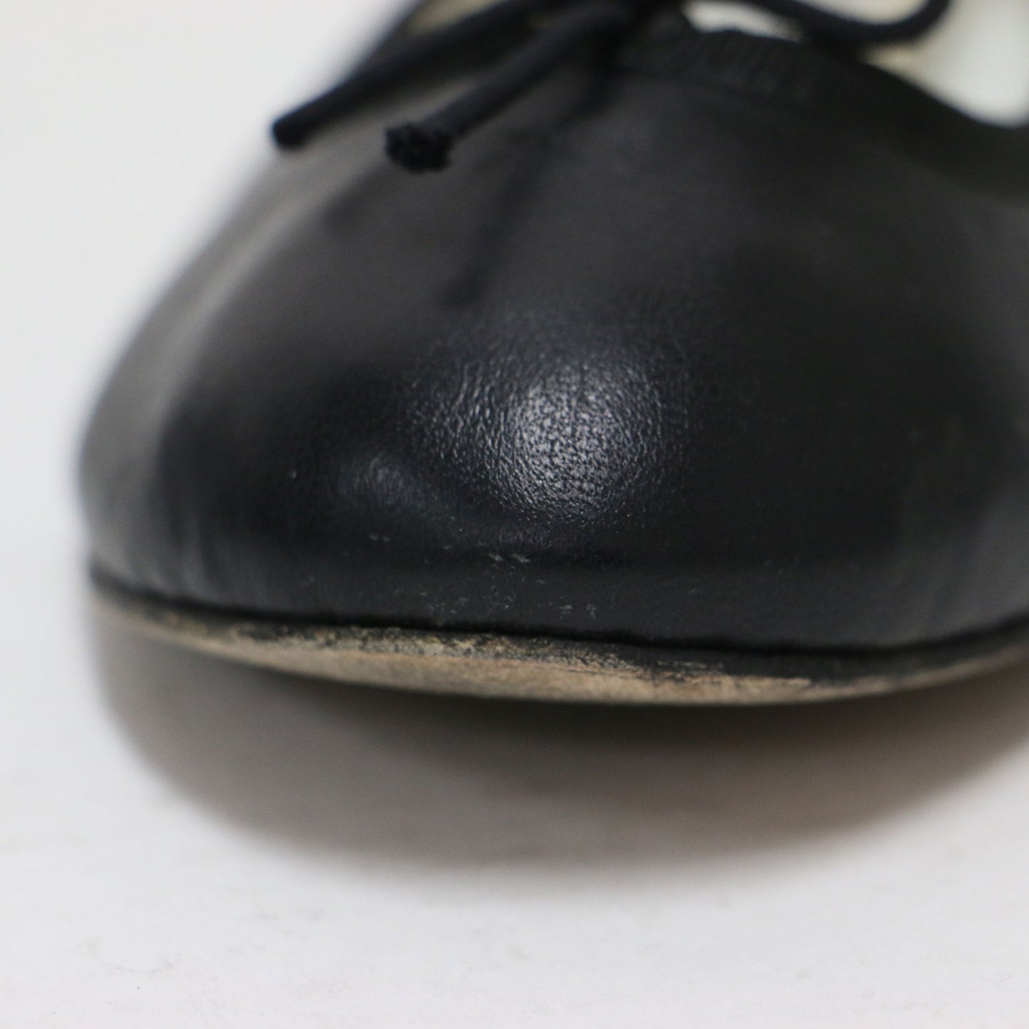 マットレザー バレリーナ フラットパンプス / Ballerina バレエシューズ リボン ラウンドトゥ