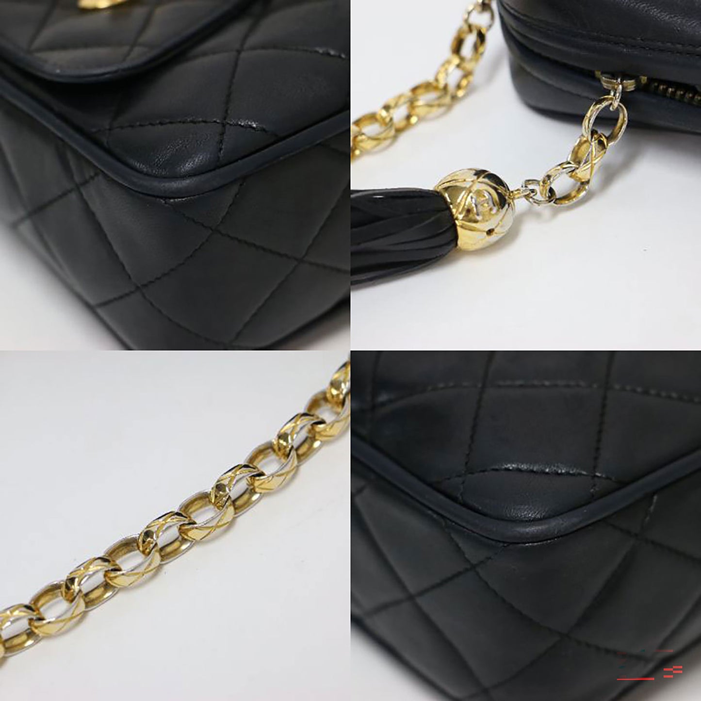 マトラッセ チェーン ショルダーバッグ / 斜め掛け 肩掛け ココマーク タッセル キルティング ラムレザー