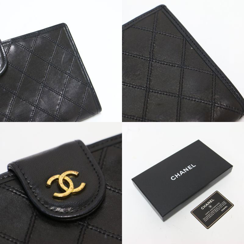 ビコローレ ラムレザー 長財布 / ウォレット フラップ がま口 ココマーク マトラッセ