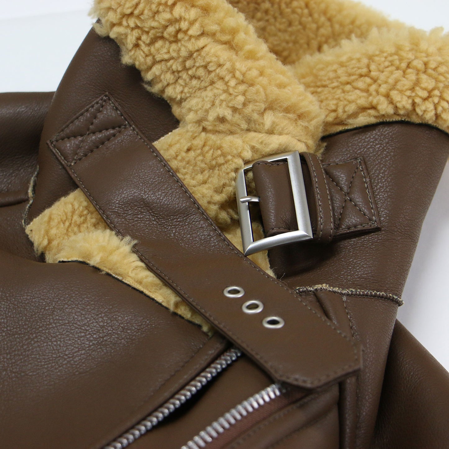 フェイクレザー ボンバージャケット / ブルゾン ライダース ショート丈 オーバーサイズ ボア