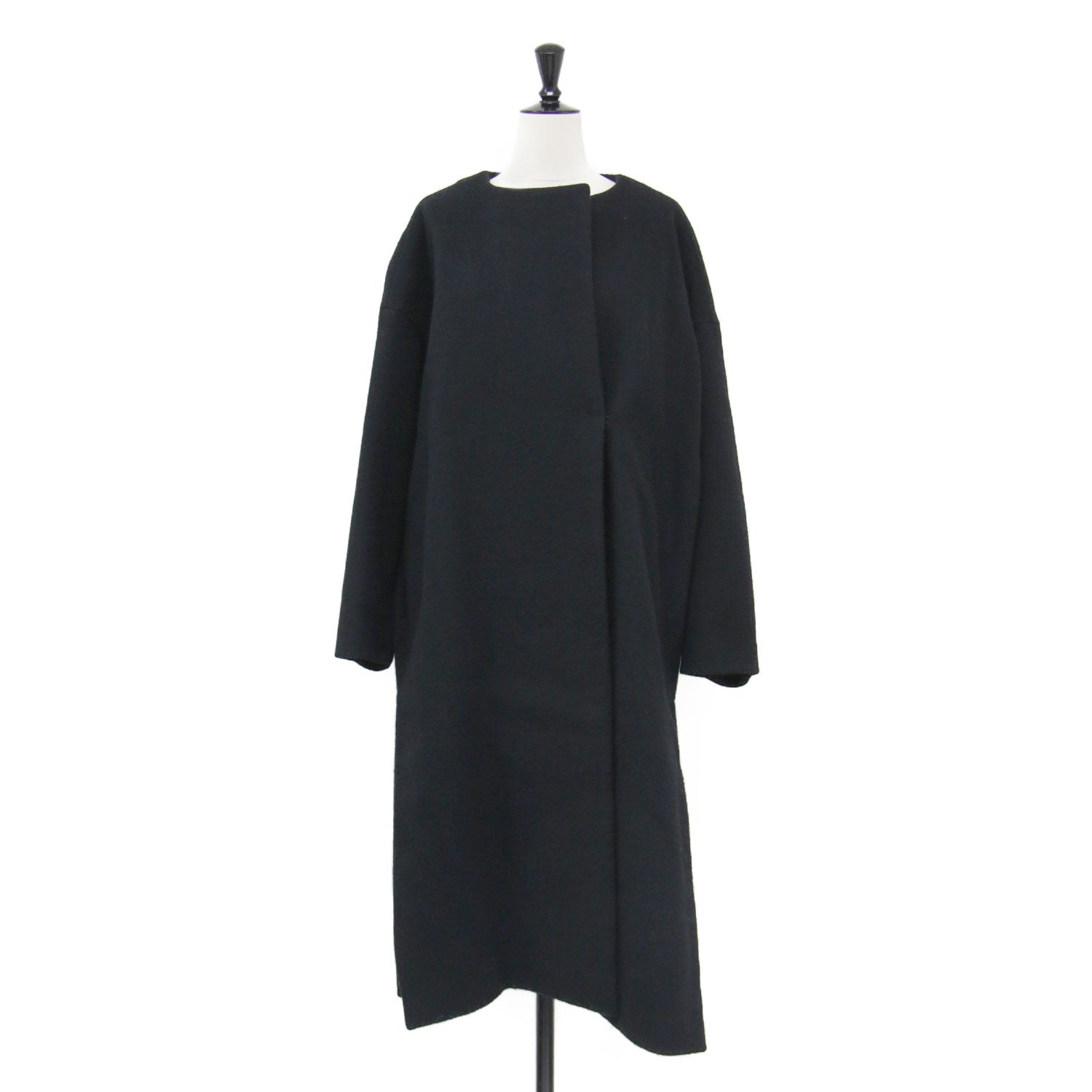 ウール ビーバー ロング コート / Beaver Coat ノーカラー オーバー 