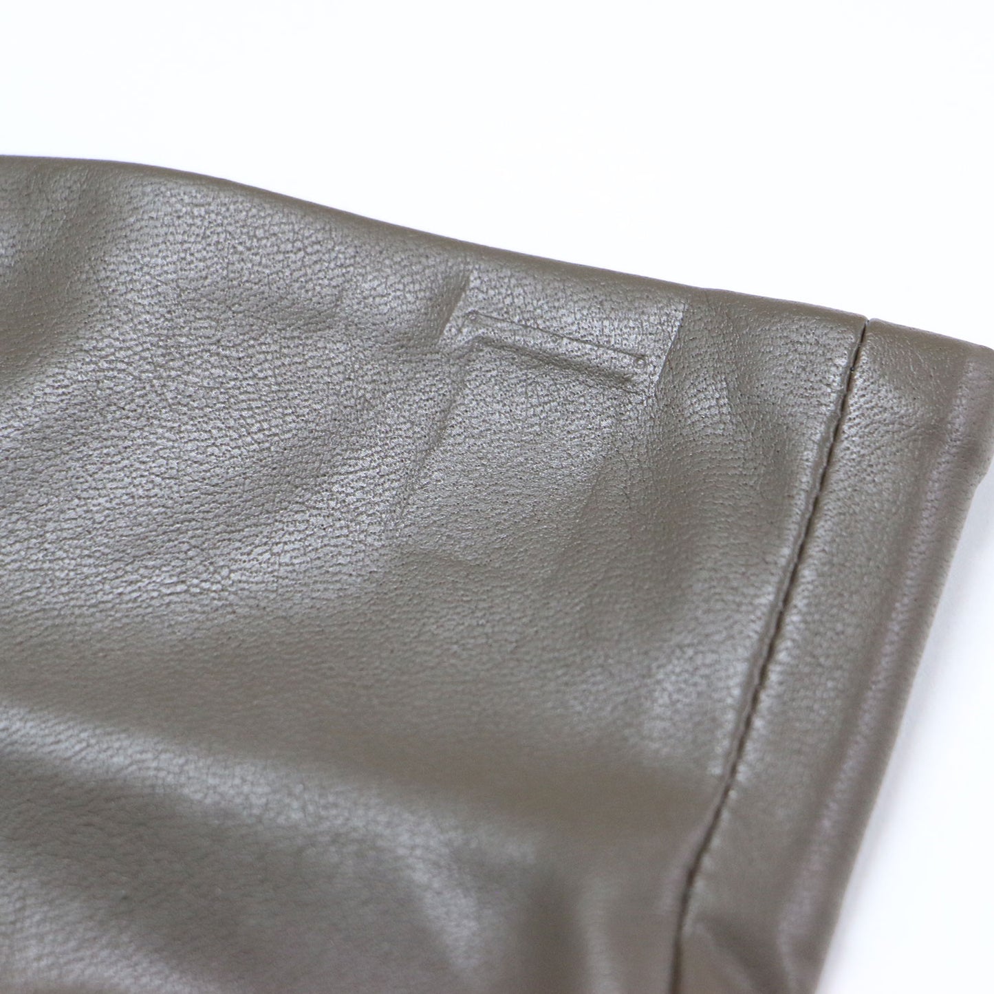 22秋冬 フェイクレザー ジップ ロングスカート / ハイウエスト フレア Aライン スリット