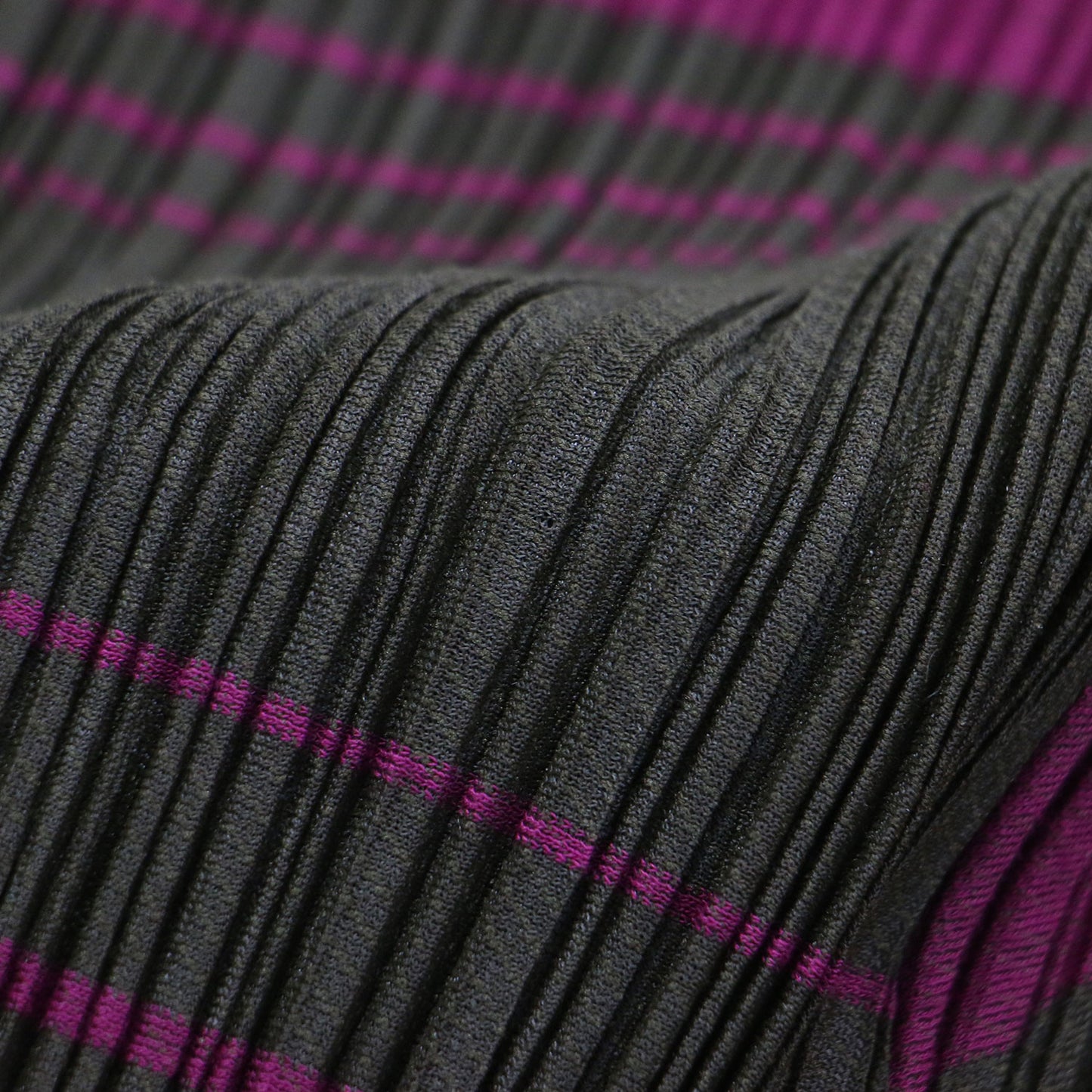 ボーダー 7分袖 プリーツワンピース / クルーネック 長袖 柄総 ストレッチ コットン