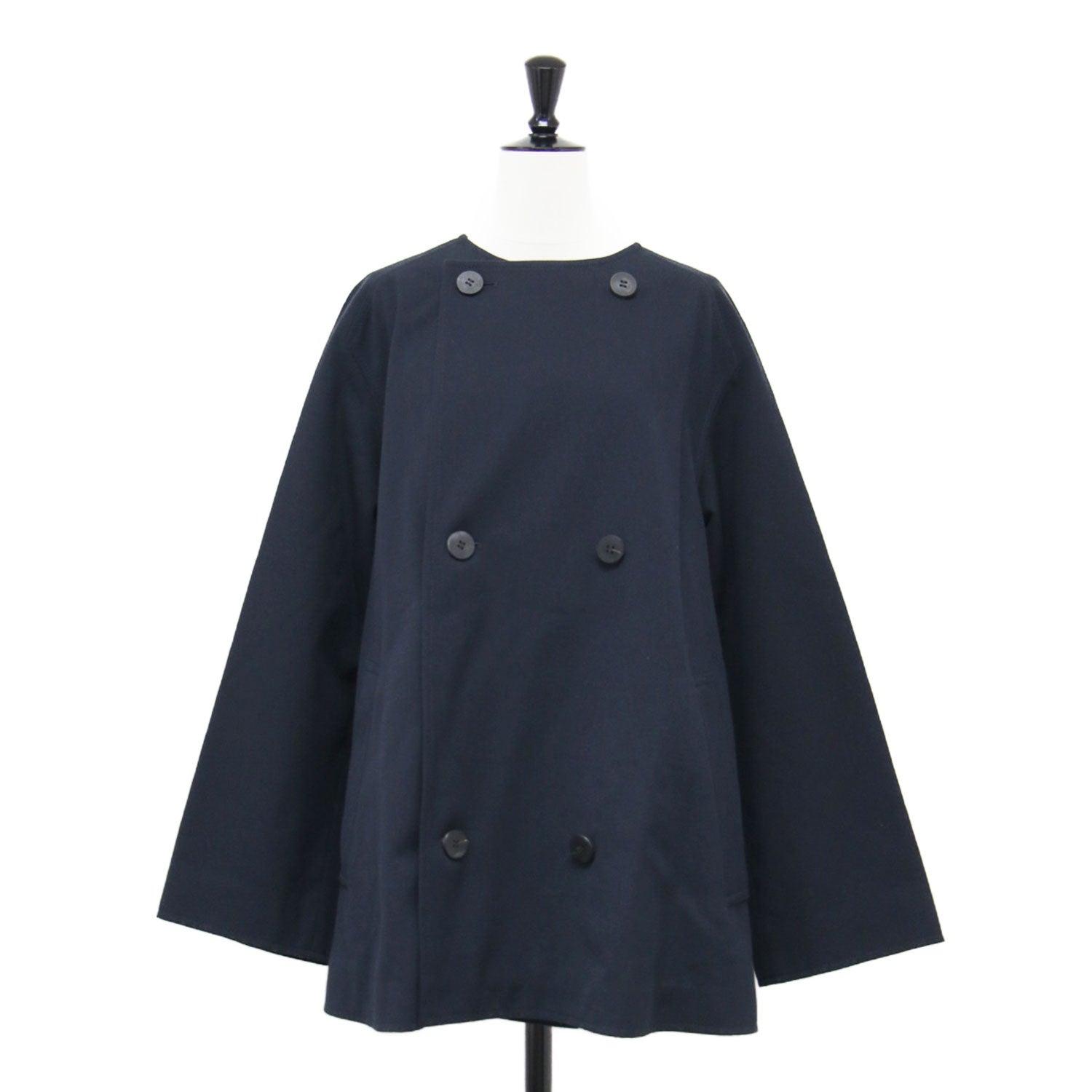 ギャルリーヴィー 美品✨コットンウールギャバジンカラーレスショートコート 中古・古着通販】GALERIE VIE (ギャルリーヴィー) コットンウール