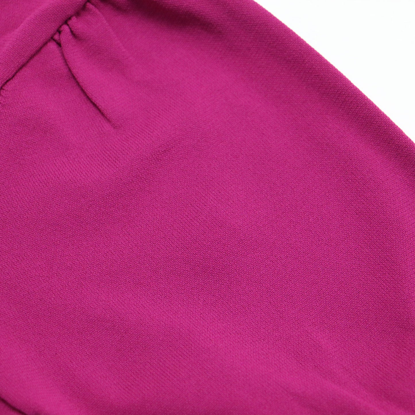 バックパールボタン 半袖 プルオーバー / ニット クルーネック パフスリーブ リブ ハイゲージ