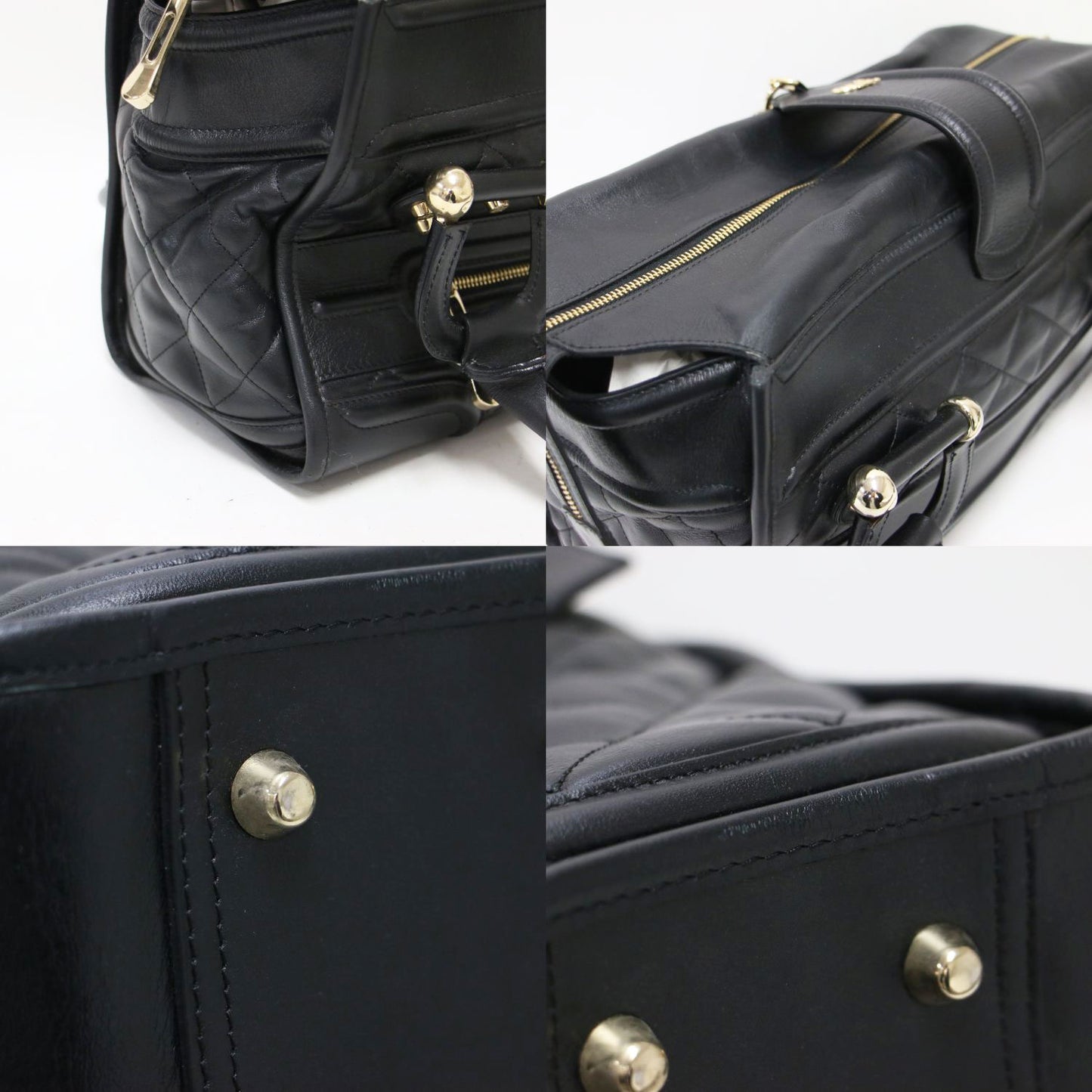 ノバチェック ホースロゴ キルティングトートバッグ / ハンドバッグ 肩掛け レザー