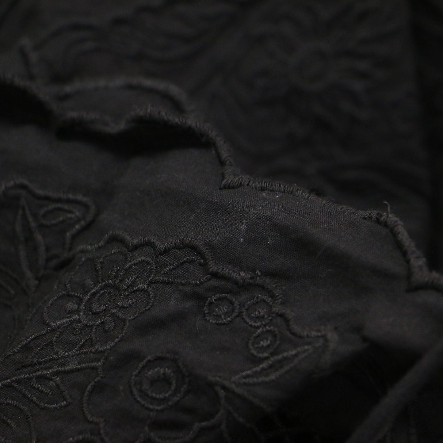 25秋冬 バンダナ エンブロイダリー キャミソール ワンピース / ロング丈 刺繍 フリンジ リボン スカラップ コットン