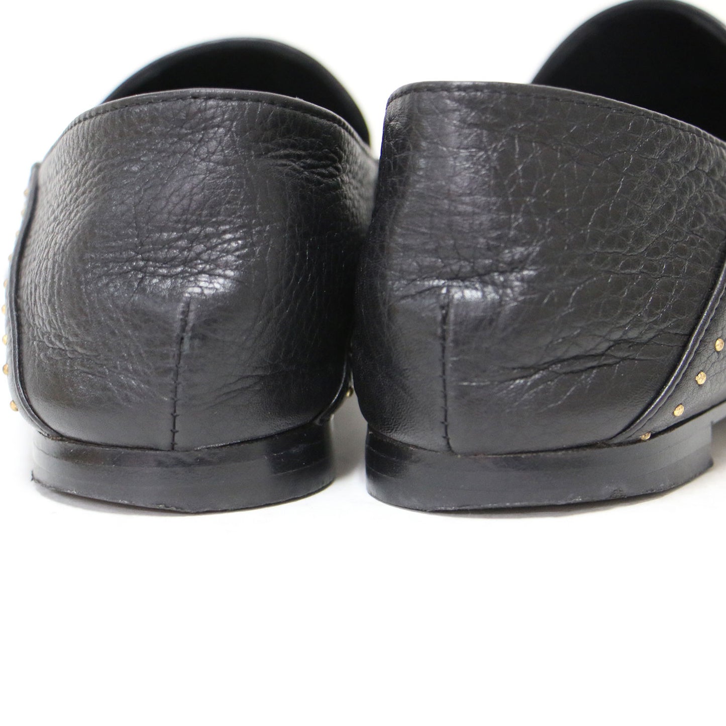 × BEAMS 別注 スタッズ 2WAY ローファー / スリッポン ラウンドトゥ フラット レザー