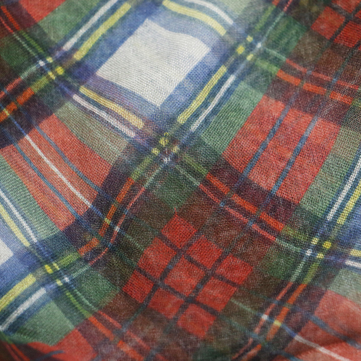チャーリー チェック ストール / Charlie 大判 パッチワーク 切り替え タータンチェック 千鳥格子 フリンジ カシミヤ モダール