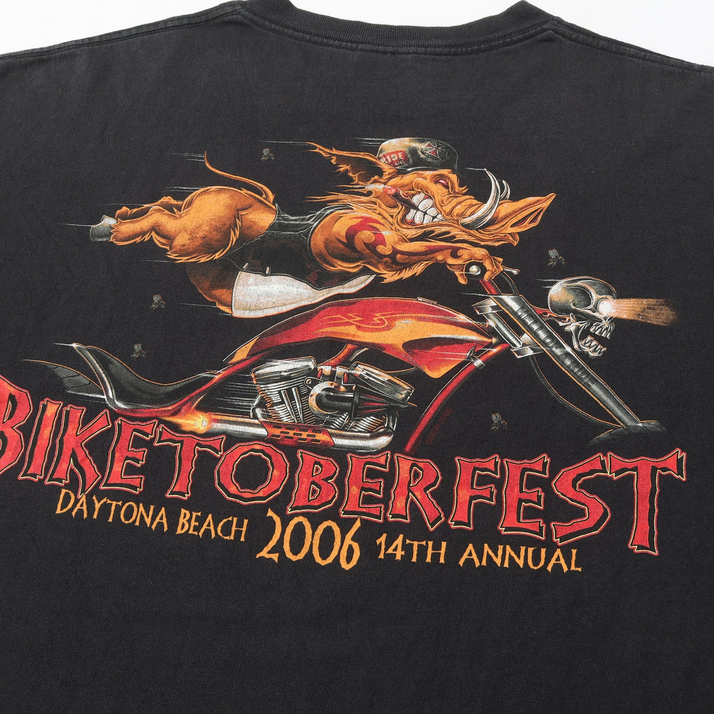 00s BIKETOBERFEST 2006 アイアンクロス ワイルドピッグ クルーネック Tシャツ / エルサルバドル製 DELTA