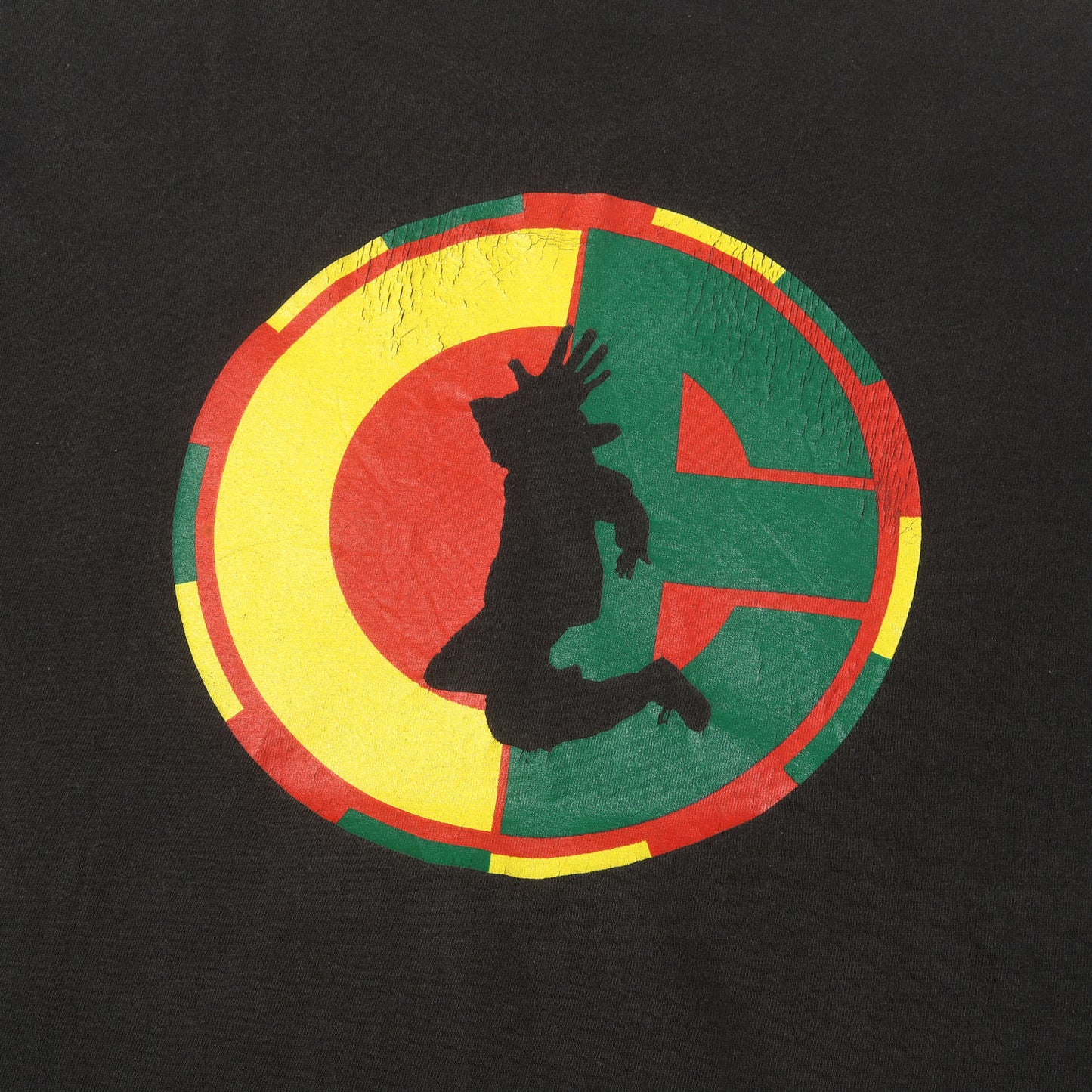 90s ラスタカラー グラフィックプリント クルーネック Tシャツ / USA製 FRUIT OF THE LOOM