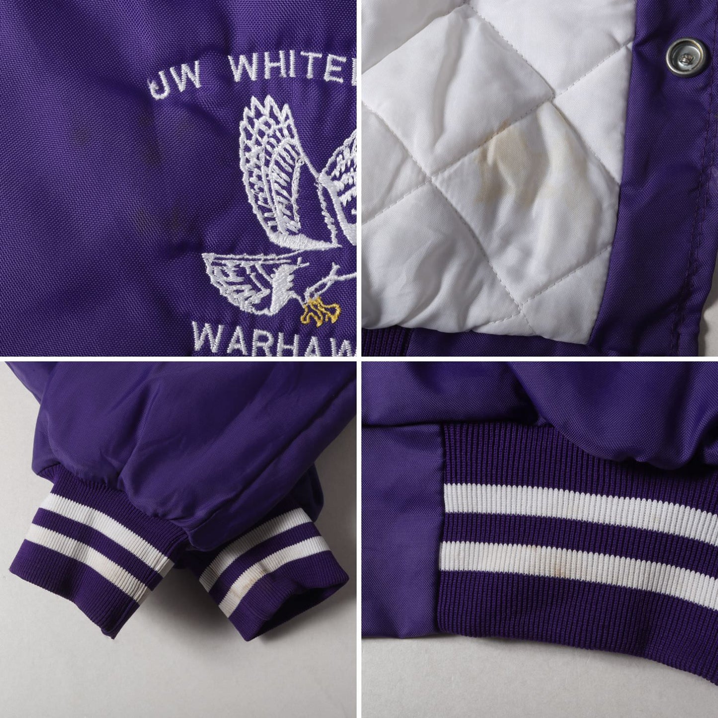 90s チーム刺繍入り 裏キルティング ナイロン スタジャン / 90年代 USA製 RENNOC