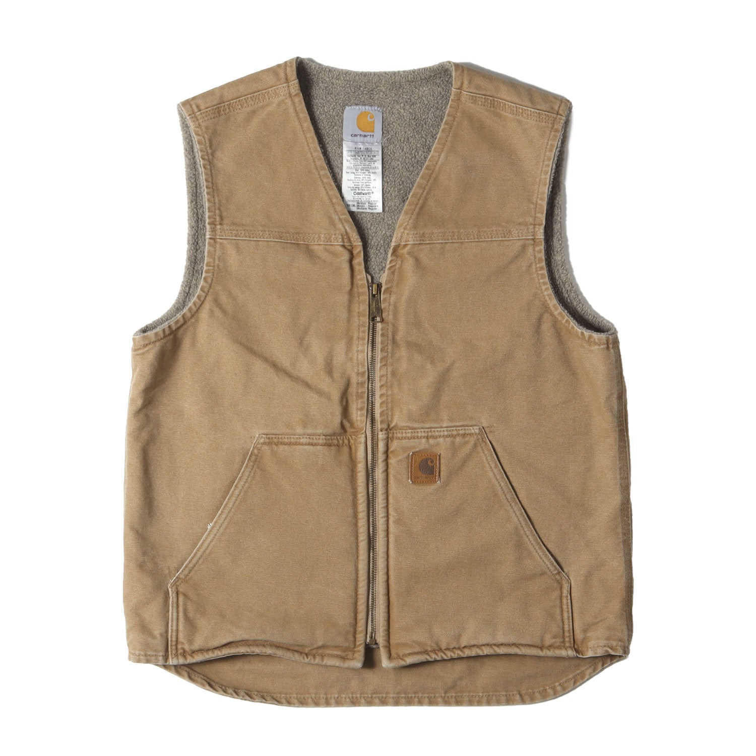 00s カーハート ダック ベスト 裏ボア 鬼フェード ブラック メキシコ製