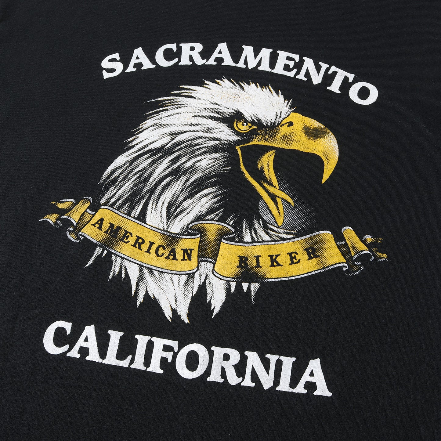 90s 3D EMBLEM イーグル 両面プリント Tシャツ / USA製 モーターサイクル バイク 3Dエンブレム