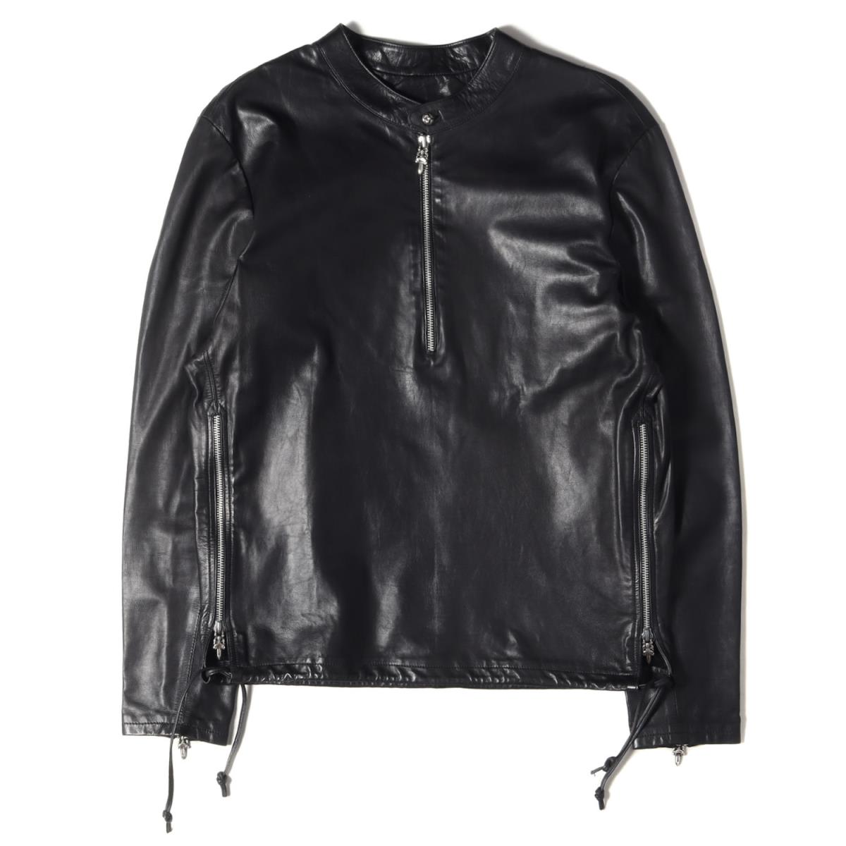 ダガージッププルオーバーラムスキンレザーライダースジャケット(EZ RIDER)