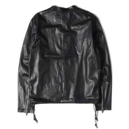 ダガージッププルオーバーラムスキンレザーライダースジャケット(EZ RIDER)