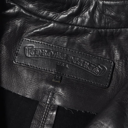 ダガージッププルオーバーラムスキンレザーライダースジャケット(EZ RIDER)