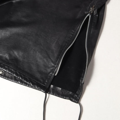 ダガージッププルオーバーラムスキンレザーライダースジャケット(EZ RIDER)