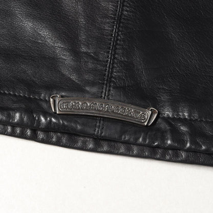 ダガージッププルオーバーラムスキンレザーライダースジャケット(EZ RIDER)