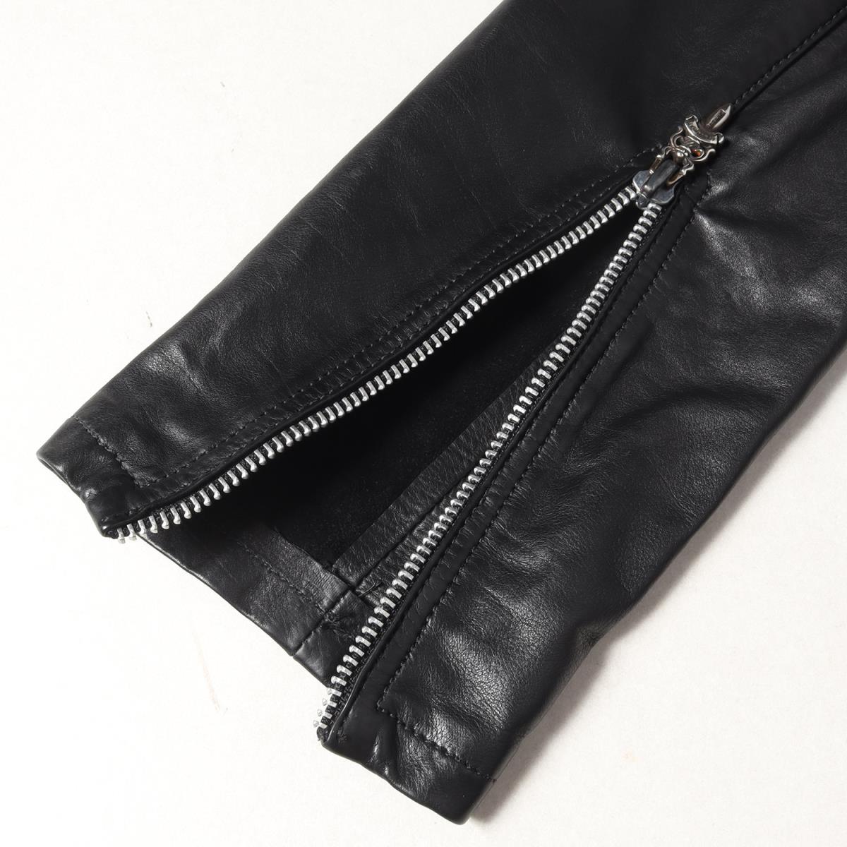 ダガージッププルオーバーラムスキンレザーライダースジャケット(EZ RIDER)