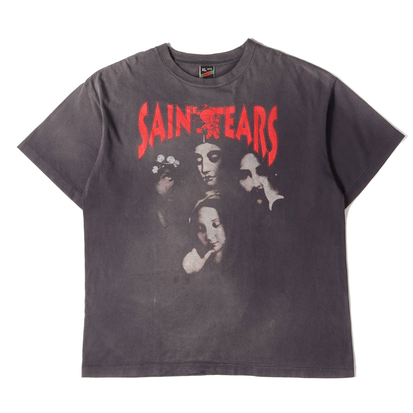 22SS ×DENIM TEARS ヴィンテージ加工 ベビーマイケル オーバーサイズTシャツ (FACE SS TEE)