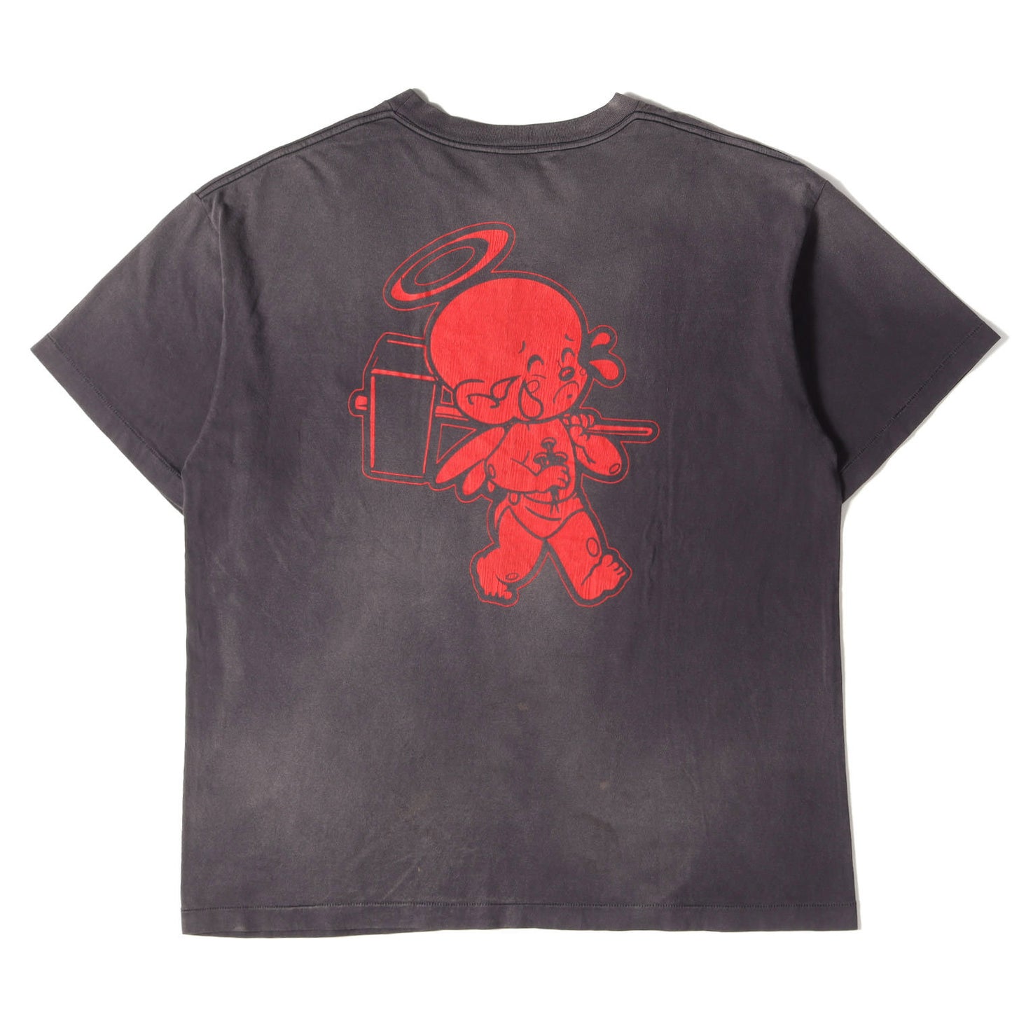 22SS ×DENIM TEARS ヴィンテージ加工 ベビーマイケル オーバーサイズTシャツ (FACE SS TEE)