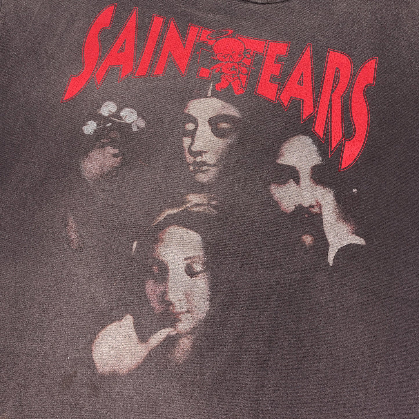 22SS ×DENIM TEARS ヴィンテージ加工 ベビーマイケル オーバーサイズTシャツ (FACE SS TEE)