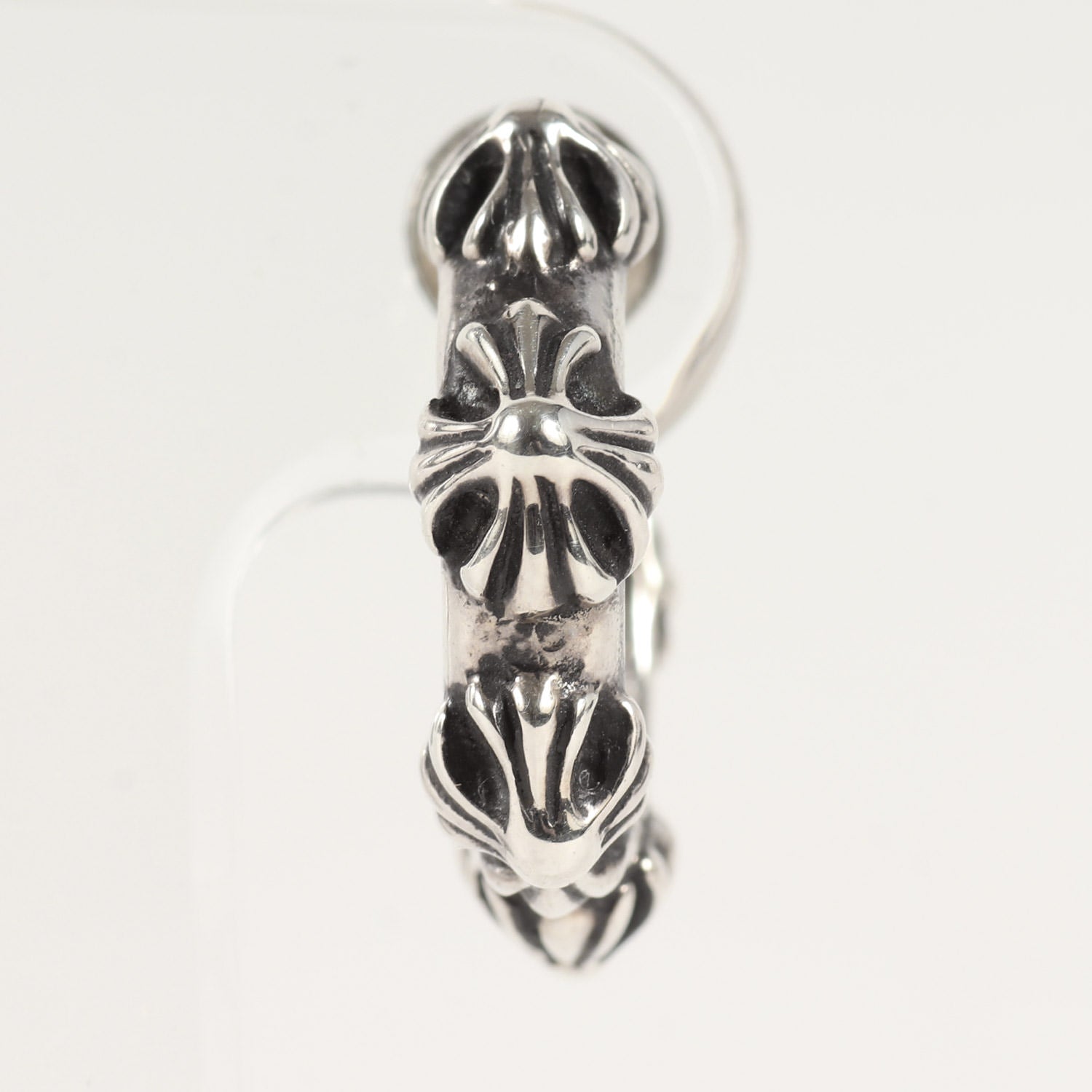 クロムハーツ HOOP CROSS SML/クロスバンドフープ シルバーピアス