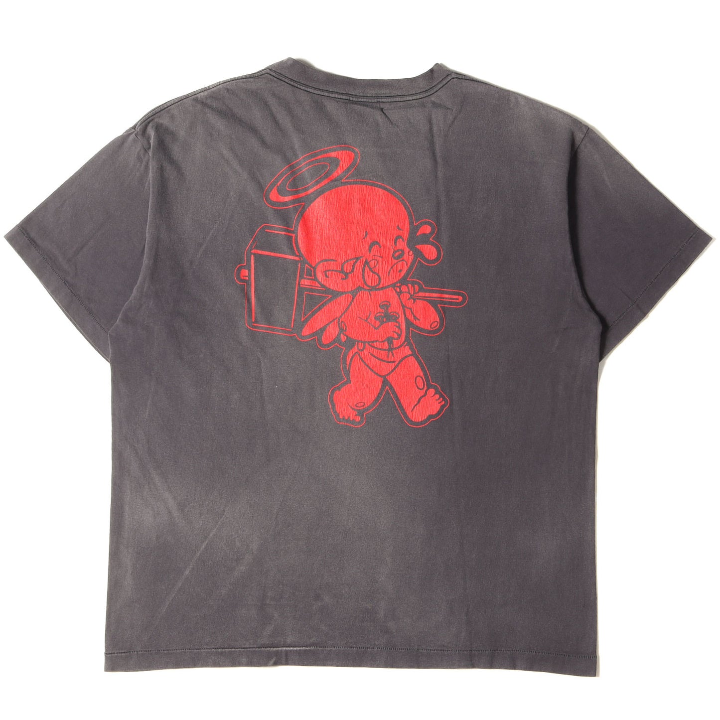 22SS ×DENIM TEARS ヴィンテージ加工 デスロウレコード パロディー Tシャツ(T-SHIRT)