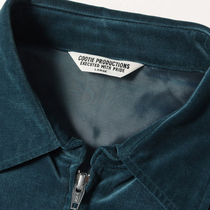 21AW オーバーサイズ ベロア ジップ ワークシャツ(Velour Zip Up Work Shirt)