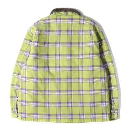 21AW 襟フェイクファー 裏地キルティング チェック フランネルシャツ (Faux Fur Collar Flannel Shirt)