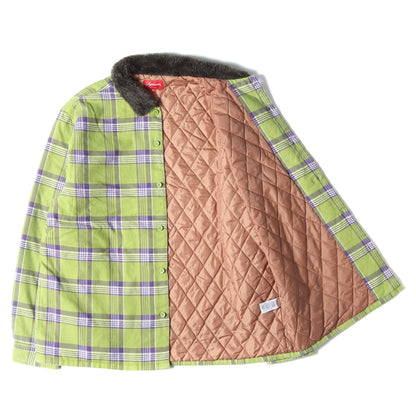 21AW 襟フェイクファー 裏地キルティング チェック フランネルシャツ (Faux Fur Collar Flannel Shirt)