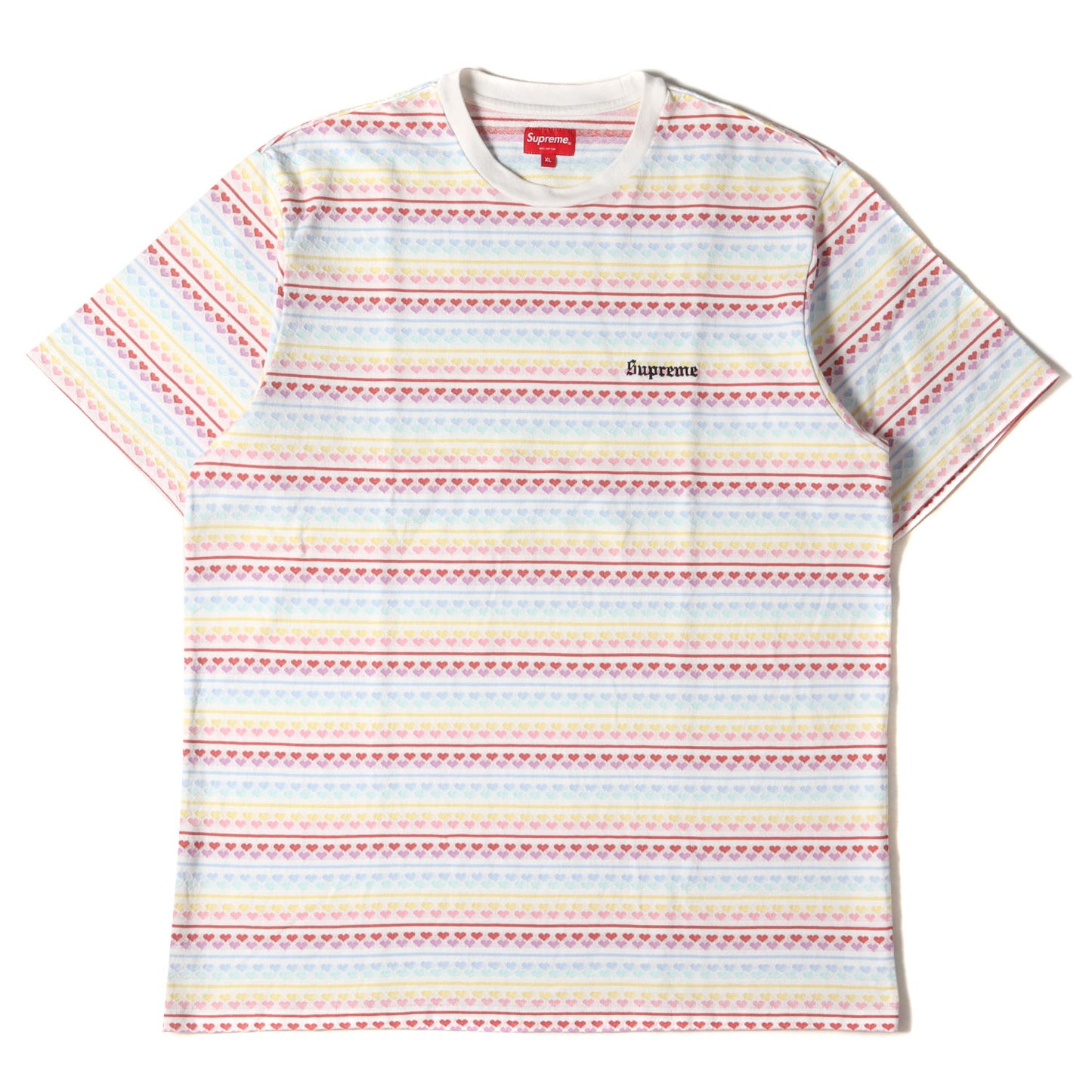 22SS ハート ボーダー ジャガード ヘビー Tシャツ(Hearts Jacquard S/S Top)